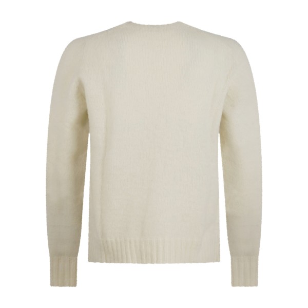 Roy Roger's - Maglione girocollo bianco in pura lana Shetland per uomo |