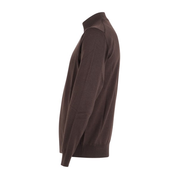+39 Masq - Lupetto marrone in lana merino extrafine per uomo | m5625-5004