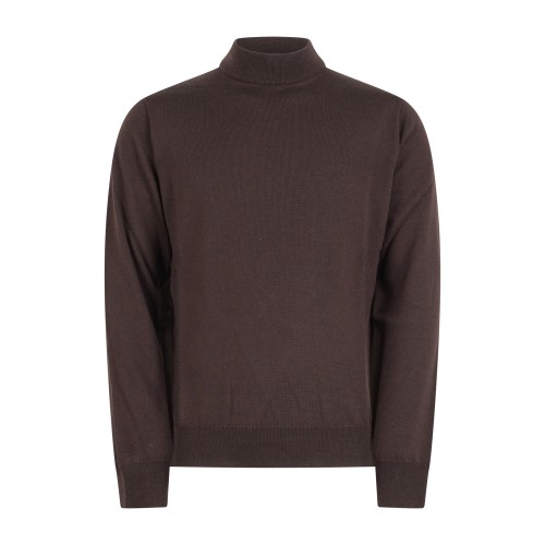 +39 Masq - Lupetto marrone in lana merino extrafine per uomo | m5625-5004