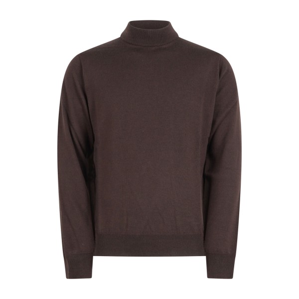 +39 Masq - Lupetto marrone in lana merino extrafine per uomo | m5625-5004