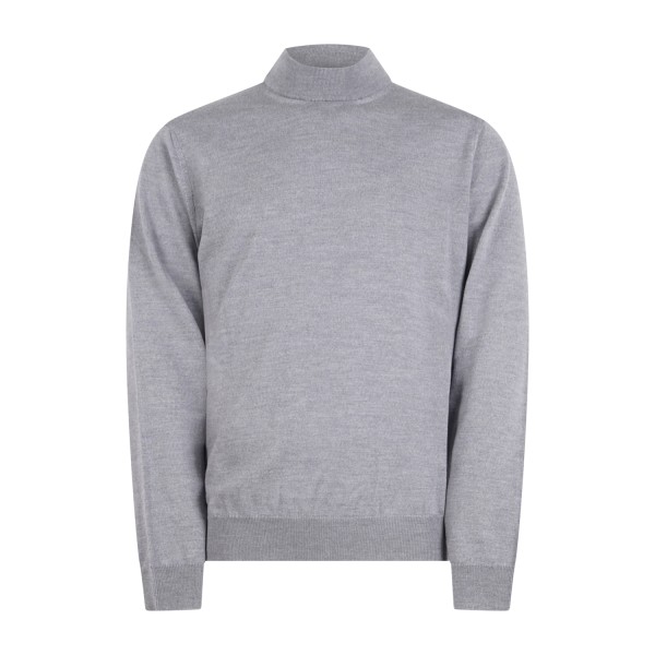 +39 Masq - Lupetto grigio in lana merino extrafine per uomo | m5625-5004