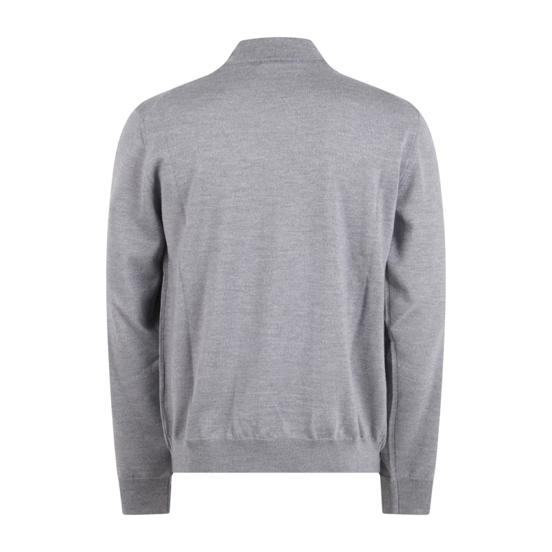 +39 Masq - Lupetto grigio in lana merino extrafine per uomo | m5625-5004