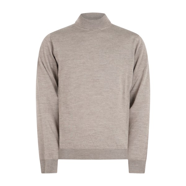 +39 Masq - Lupetto beige in lana merino extrafine per uomo | m5625-5004