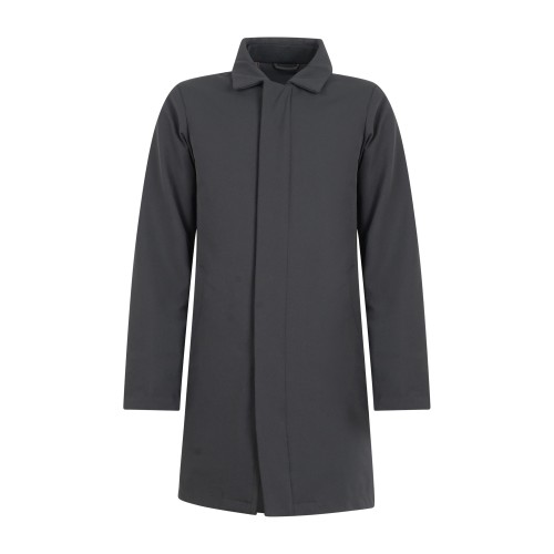 AT.P.CO - Impermeabile nero Benson in tessuto tecnico imbottito per uomo |