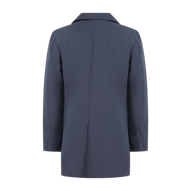 AT.P.CO - Impermeabile blu Joshua a doppiopetto in tessuto tecnico imbottito