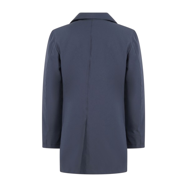 AT.P.CO - Impermeabile blu Joshua a doppiopetto in tessuto tecnico imbottito