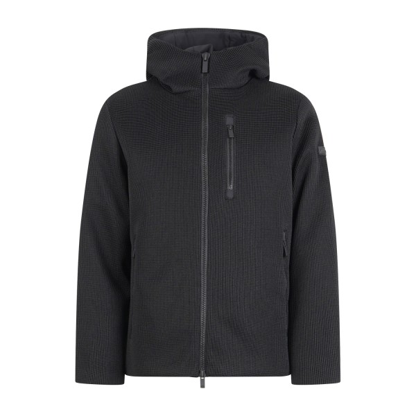 Unity - Giubbotto nero in tricotech con cappuccio per uomo | ja-burber aw black