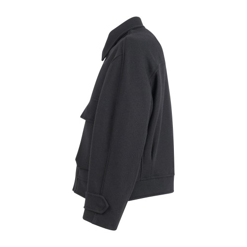 I'm Brian - Giubbotto nero in mistolana con lavorazione relaxed fit per uomo | 2