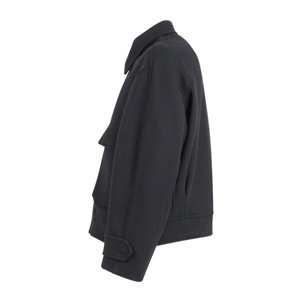 I'm Brian - Giubbotto nero in mistolana con lavorazione relaxed fit per uomo |