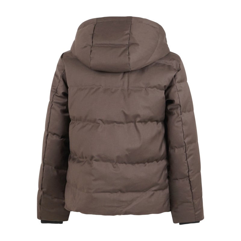 AT.P.CO - Giubbotto marrone Julian in nylon con cappuccio effetto lana per uomo