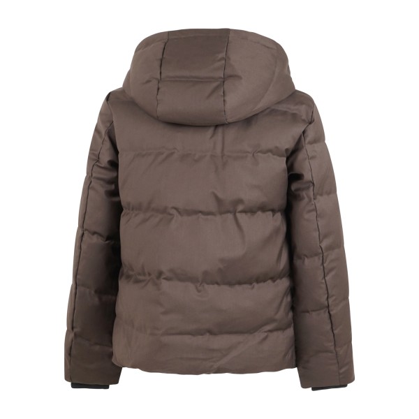 AT.P.CO - Giubbotto marrone Julian in nylon con cappuccio effetto lana per uomo