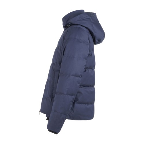 AT.P.CO - Giubbotto blu Julian in nylon con cappuccio effetto lana per uomo | 2