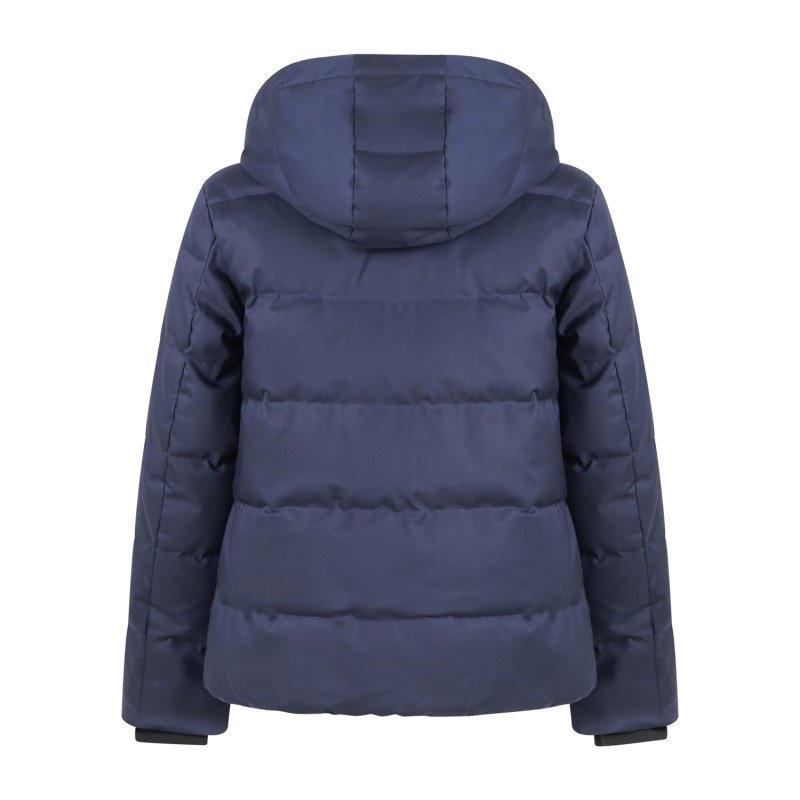 AT.P.CO - Giubbotto blu Julian in nylon con cappuccio effetto lana per uomo |