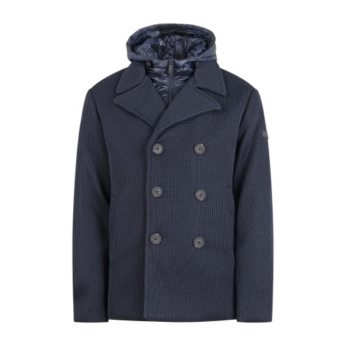 Unity - Giubbotto blu doppiopetto in tricotech con pettorina staccabile per