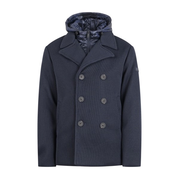 Unity - Giubbotto blu doppiopetto in tricotech con pettorina staccabile per