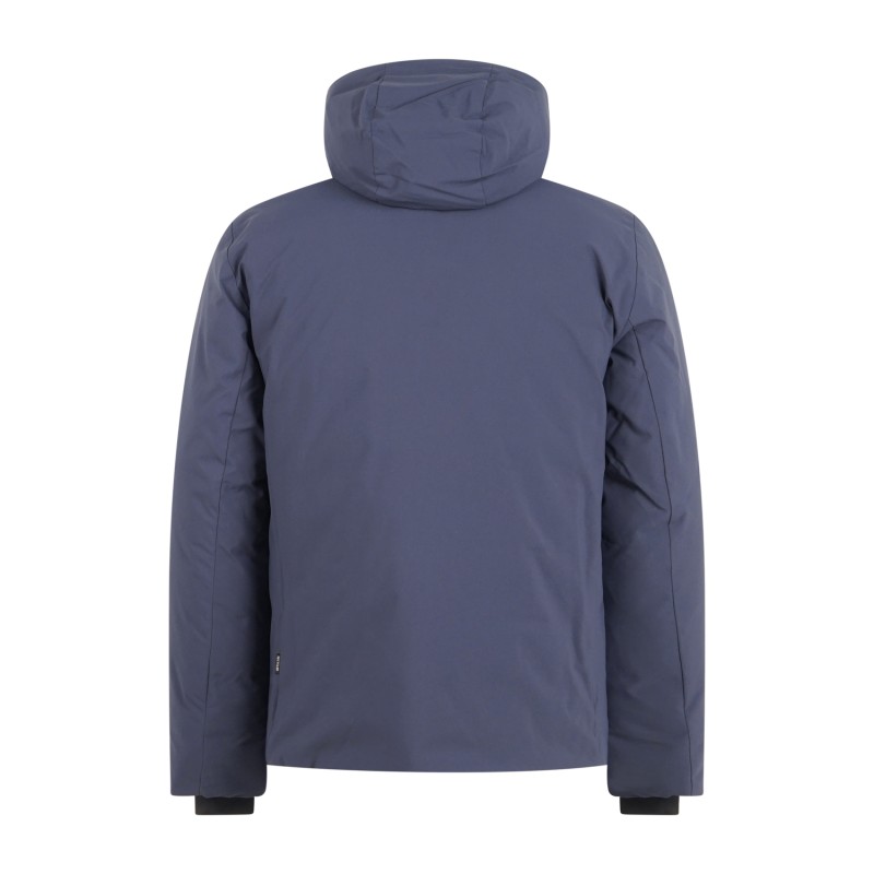 Save The Duck - Giubbotto blu con cappuccio e patch logo per uomo | d31297m