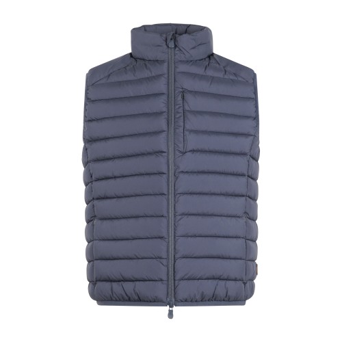 Save The Duck - Gilet blu Rhus con patch logo laterale per uomo | d81272m