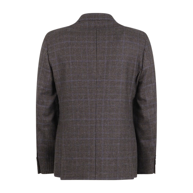 Sartoria Latorre - Giacca marrone monopetto a fantasia check in lana Drop 7 per