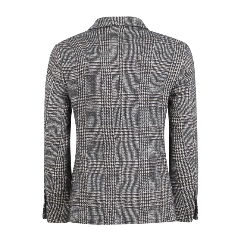 Alessandro Gilles - Giacca marrone monopetto a fantasia check per uomo | g700