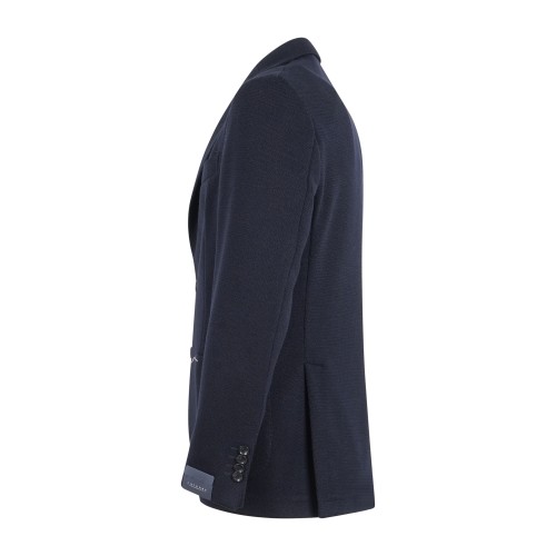 Sartoria Latorre - Giacca blu monopetto in jersey lana Drop 8 per uomo | jd84 2