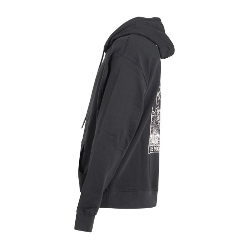 Richmond X - Felpa nera Kaniasso con cappuccio e stampa logo sul petto in 2