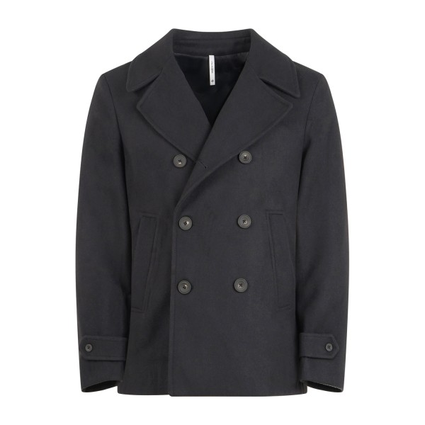 Alessandro Gilles - Cappotto corto nero doppiopetto in lana per uomo | c701