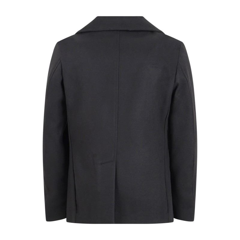 Alessandro Gilles - Cappotto corto nero doppiopetto in lana per uomo | c701