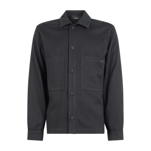 I'm Brian - Giacca nera overshirt manica lunga in misto lana per uomo | ca3449