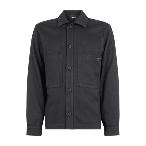I'm Brian - Giacca nera overshirt manica lunga in misto lana per uomo | ca3449