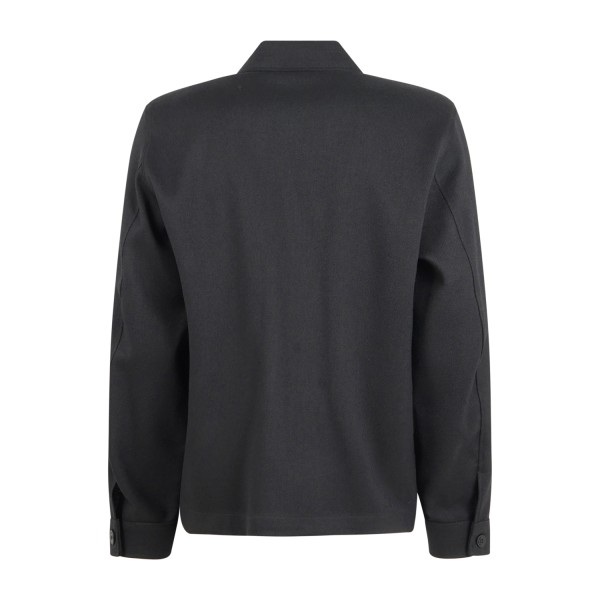 I'm Brian - Giacca nera overshirt manica lunga in misto lana per uomo | ca3449