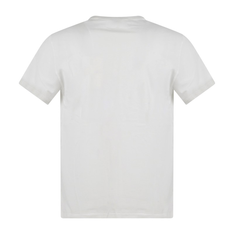 Roy Roger's - T-shirt bianca in jersey di cotone Pima manica corta con stampa