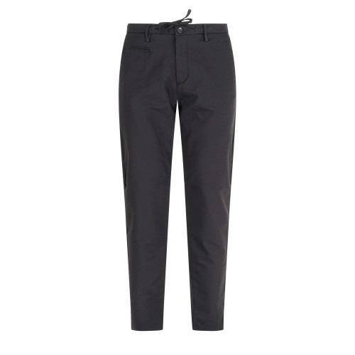 Hamaki-Ho - Pantalone nero tessuto tecnico con elastico in vita e laccetti per