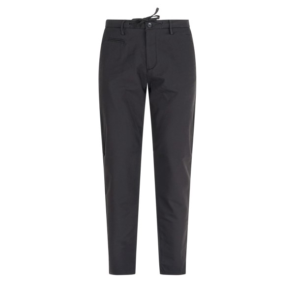 Hamaki-Ho - Pantalone nero tessuto tecnico con elastico in vita e laccetti per