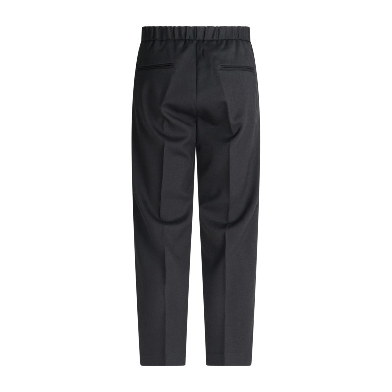 I'm Brian - Pantalone nero in misto lana con girovita elasticizzato e laccetti