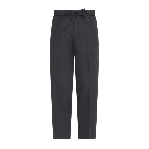 I'm Brian - Pantalone nero in misto lana con girovita elasticizzato e laccetti