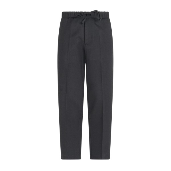 I'm Brian - Pantalone nero in misto lana con girovita elasticizzato e laccetti