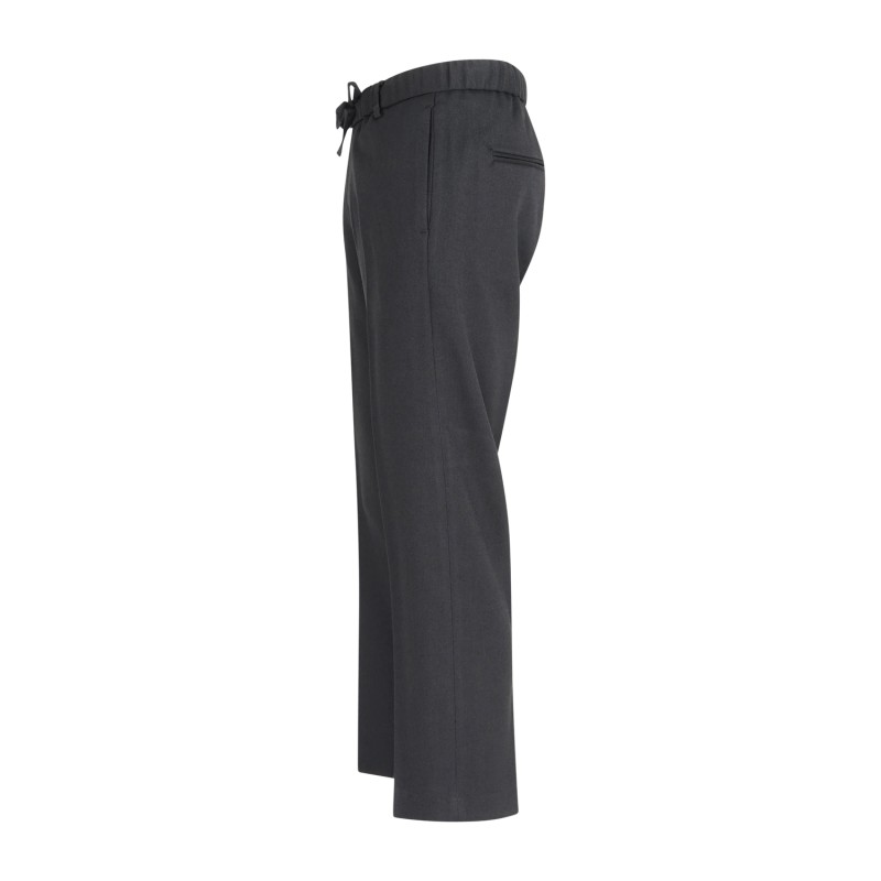 I'm Brian - Pantalone nero in misto lana con girovita elasticizzato e laccetti