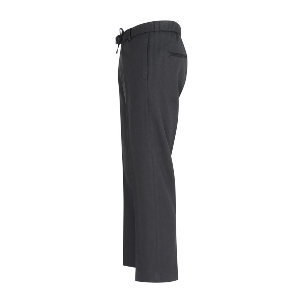 I'm Brian - Pantalone nero in misto lana con girovita elasticizzato e laccetti