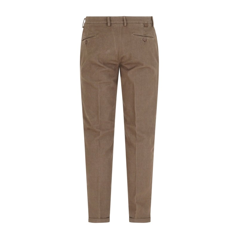Luca Bertelli - Pantalone marrone tasca a filoTom slim fit per uomo | p11713tom
