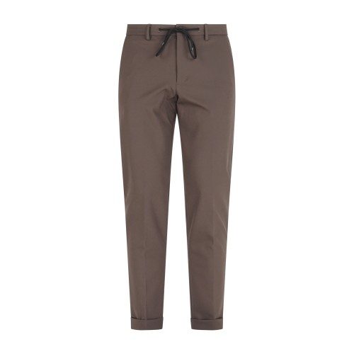 Briglia 1949 - Pantalone marrone con elastico in vita e coulisse in tessuto