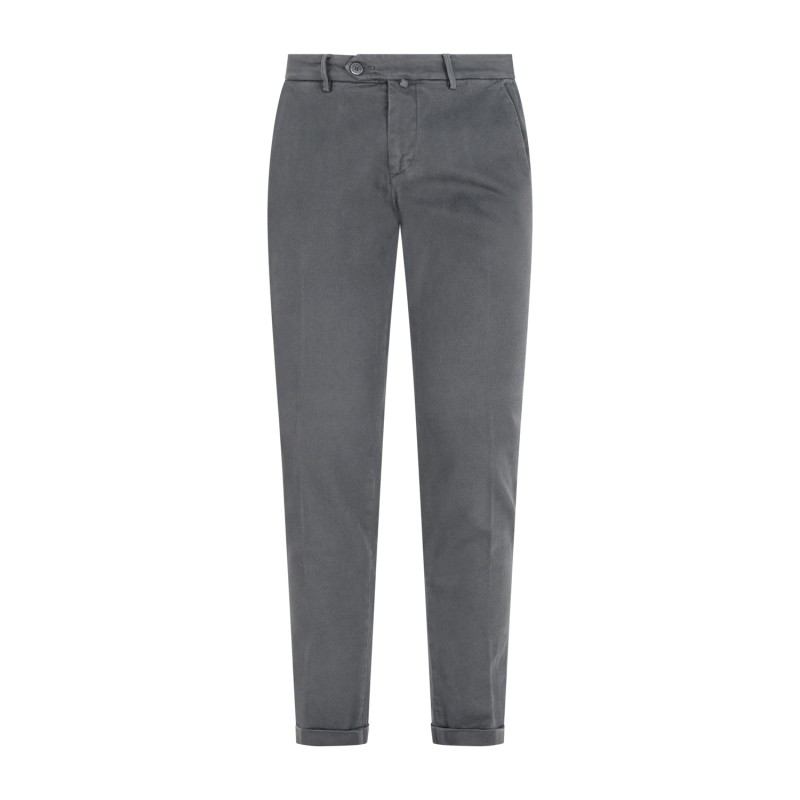 Luca Bertelli - Pantalone grigio tasca a filo Tom slim fit per uomo | p11903tom