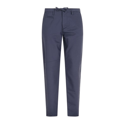 Hamaki-Ho - Pantalone blu tessuto tecnico con elastico in vita e laccetti per