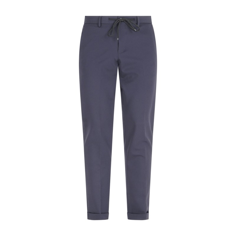 Briglia 1949 - Pantalone blu con elastico in vita e coulisse in tessuto tecnico