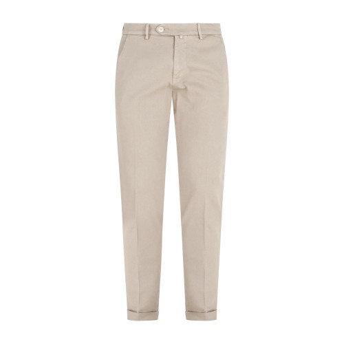 Luca Bertelli - Pantalone beige tasca a filo Tom slim fit per uomo | p11903tom
