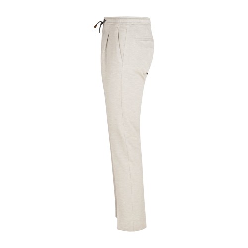 Luca Bertelli - Pantalone beige Ryan con elastico in vita e laccetti in jersey 2