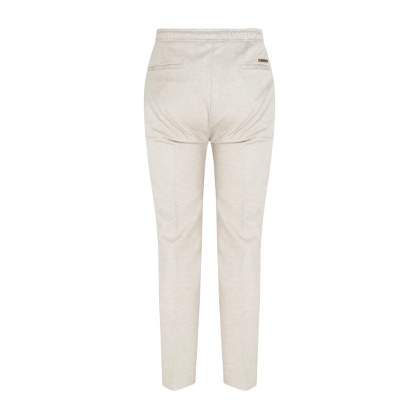 Luca Bertelli - Pantalone beige Ryan con elastico in vita e laccetti in jersey