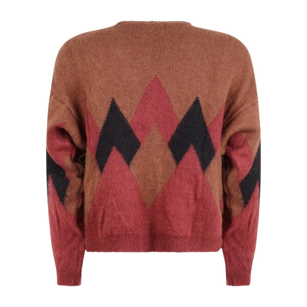 Marsem - Cardigan multicolore a fantasia giometrica in mohair over per uomo |