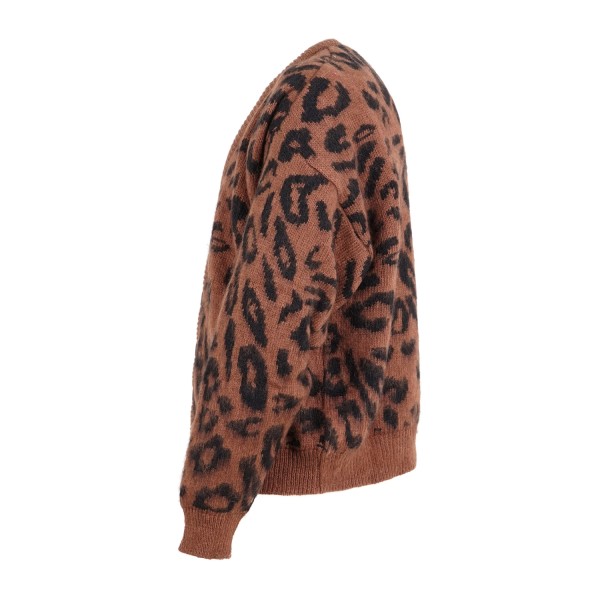 Marsem - Cardigan multicolore a fantasia animalier in mohair over per uomo |