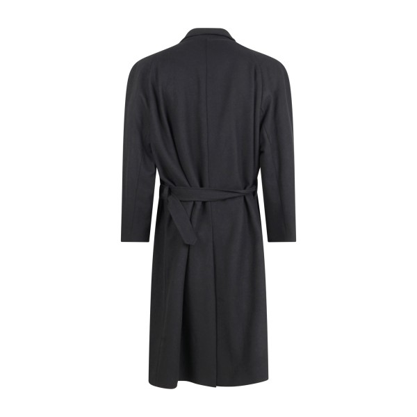 Marsem - Cappotto nero Loden monopetto in lana per uomo | cap074 t250 panno