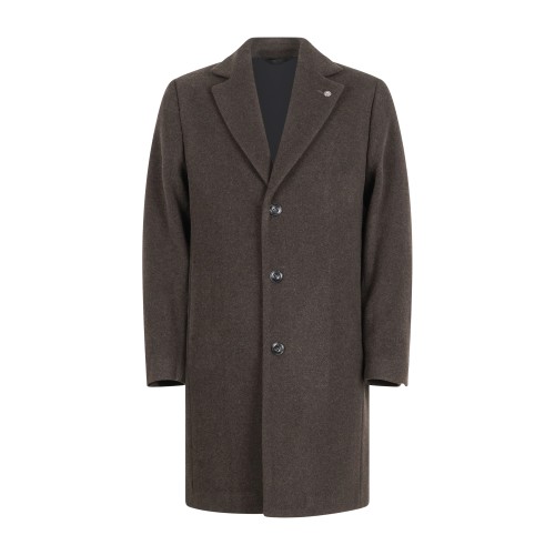 Officina36 - Cappotto marrone monopetto in lana per uomo | 0420000358 moro